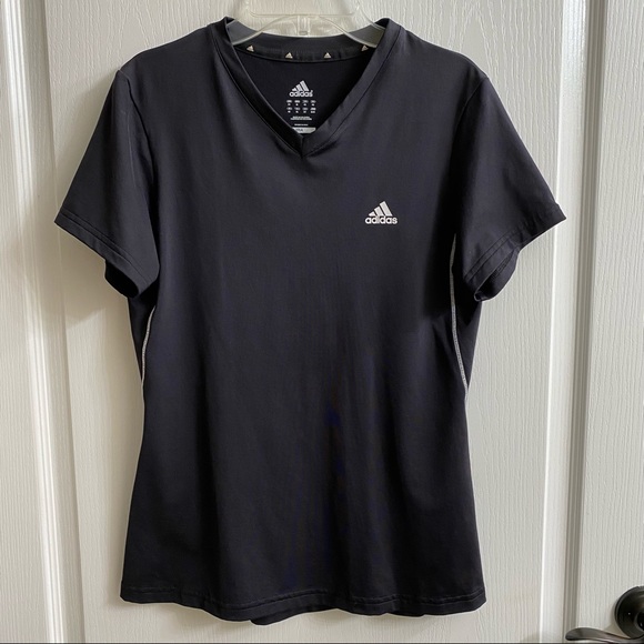 NWOT Adidas Climalite Top Size M  Bust 30" Black with white stitching - Picture 1 of 5